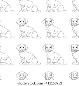 Dog colorful seamless pattern. Vector illustration