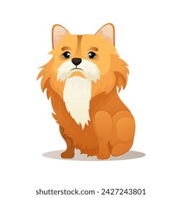Dog of colorful set. The artist employs a nature-inspired design aesthetic to depict the innocence and charm of a puppy, infusing the scene with warmth and vitality. Vector illustration.