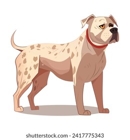 Dog of colorful set. The dog's cartoon design takes center stage, highlighting its pose and character. Vector illustration.