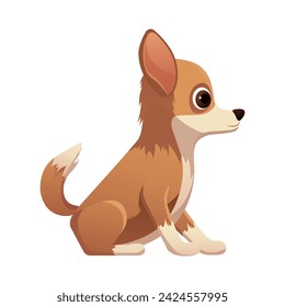 Dog of colorful set. This adorable portrayal of a puppy presented in a colorful cartoon style that adds vibrancy and charm to any setting against a white backdrop. Vector illustration.