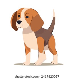 Dog of colorful set. In this charming image a cute puppy is expertly designed with a delightful cartoon twist against a blank white background. Vector illustration.
