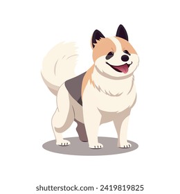 Dog of colorful set. This heartwarming illustration feature a delightful cartoon design of a cute puppy, perfectly placed on a clean white canvas. Vector illustration.