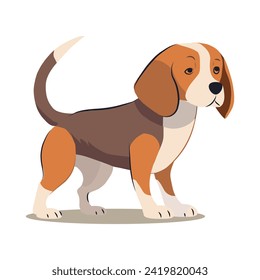 Dog of colorful set. This heartwarming illustration of a cute puppy brought to life with a captivating blend of design and cartoon artistry on a pure white canvas. Vector illustration.