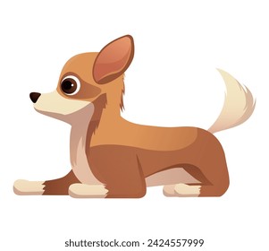 Dog of colorful set. This illustration showcase a colorful cartoon design of a lovable puppy against a clean white background, blending creativity and cuteness. Vector illustration.