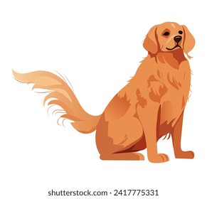 Dog of colorful set. This Labrador skillfully captures the essence of canine charm and the joy of pets against the serene white canvas. Vector illustration.