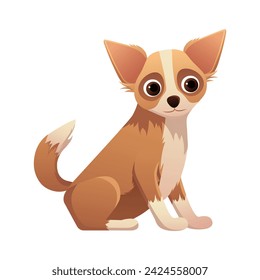 Dog of colorful set. This vibrant depiction of a cute puppy showcased in a colorful cartoon style against a pristine white backdrop. Vector illustration.