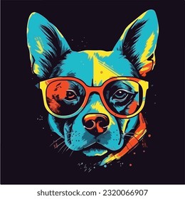 A dog colorful splash art Vector art