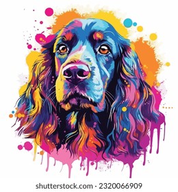 A dog colorful splash art Vector art