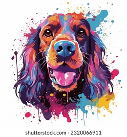 A dog colorful splash art Vector art