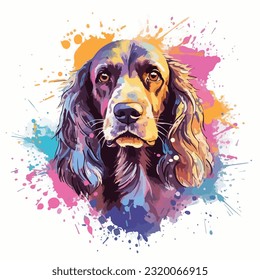 A dog colorful splash art Vector art