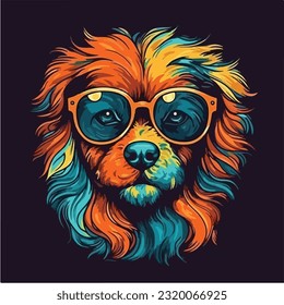 A dog colorful splash art Vector art