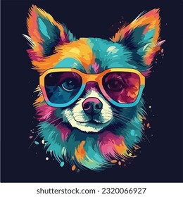 A dog colorful splash art Vector art