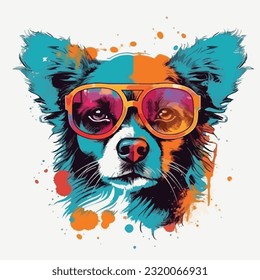 A dog colorful splash art Vector art
