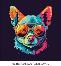 A dog colorful splash art Vector art