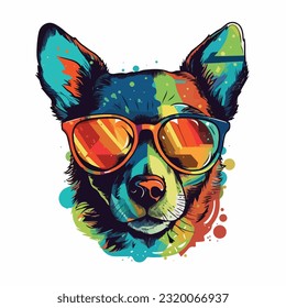 A dog colorful splash art Vector art