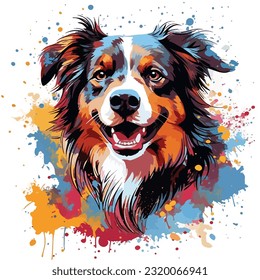 A dog colorful splash art Vector art