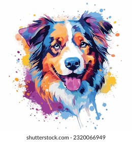 A dog colorful splash art Vector art