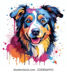 A dog colorful splash art Vector art