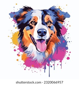 A dog colorful splash art Vector art
