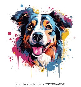 A dog colorful splash art Vector art