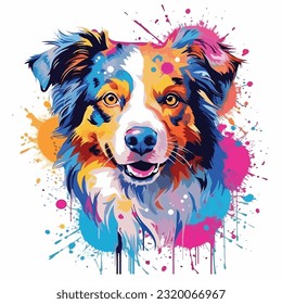 A dog colorful splash art Vector art