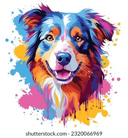 A dog colorful splash art Vector art