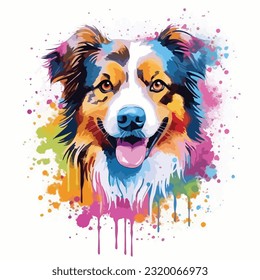 A dog colorful splash art Vector art