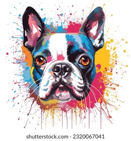 A dog colorful splash art Vector art