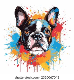 A dog colorful splash art Vector art