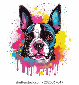 A dog colorful splash art Vector art