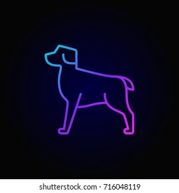 Dog colorful vector linear icon or logo element on dark background