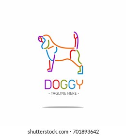 dog colorfull monoline logo