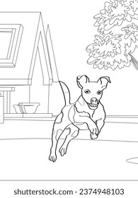Dog Coloring book with background