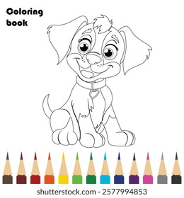 dog coloring book design illustration 