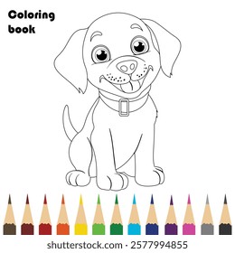 dog coloring book design illustration 