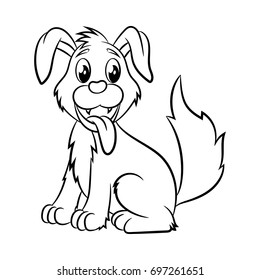 Dog. Coloring book design for kids and children. Vector illustration Isolated on white background.