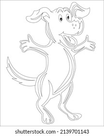 Dog coloring book page , puppy coloring page line art vector art pet coloring page pet line art vector art