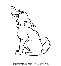 Dog. Coloring book page. Vector illustration