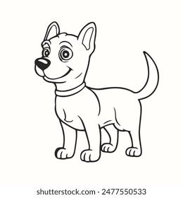 dog coloring book vector art illustration