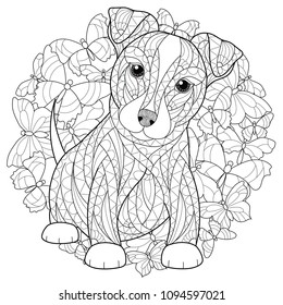 Download Adult Colouring Pages Dog High Res Stock Images Shutterstock