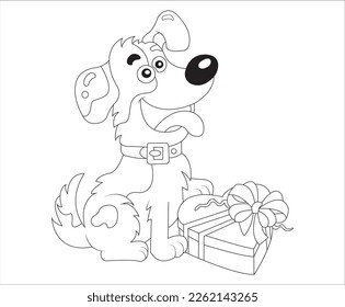 dog coloring page |coloring book page