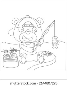 Dog coloring page, coloring book page, coloring page for kids, puppy line art, vector art