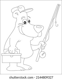 Dog coloring page, coloring book page, coloring page for kids, puppy line art, vector art