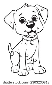 Dog Coloring Page, Dog Character For Coloring Book