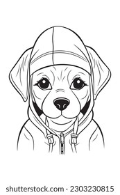 Dog Coloring Page, Dog Character For Coloring Book