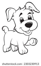 Dog Coloring Page, Dog Character For Coloring Book