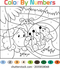 Dog Coloring Page Color By Numbers Stock Vector (Royalty Free) 2035818068
