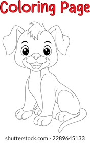 Dog coloring page, coloring page for kids, coloring book pages, Cute puppy line art