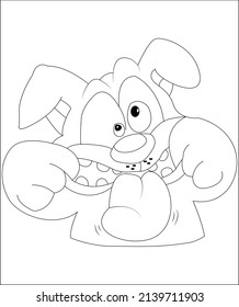 Dog coloring page dog line art vector art pet coloring book page cute dog line art and vector puppy line art for kids 