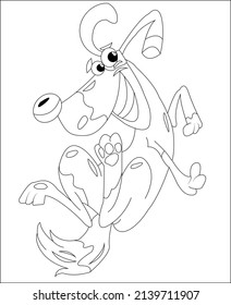 página de colorear perros línea de perro arte vectorial de colorear mascotas página de libros linaje de perro lindo y arte de línea de cachorro vectorial para niños 